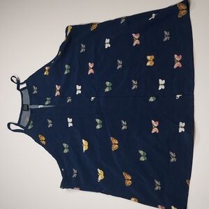 SHEIN Butterfly Print Notched Neckline Cami Top Size L
